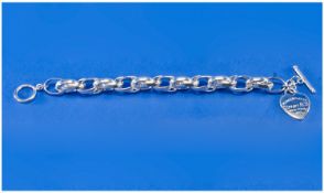 Fancy Link Bracelet With Fob Marked `Tiffany & Co 925`, Complete With Pouch