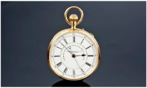 Victorian Fine Quality 18ct Gold Manual Wind Chronograph Pocket Watch with stopwatch facility,