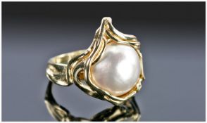 9ct Gold Pearl Set Dress Ring, Fully Hallmarked, Ring Size K.