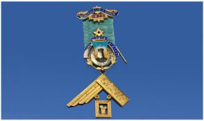 Masonic Silver Gilt & Enamel Medal, Confidence Lodge No. 4295. Hallmark Birmingham 1968. Excellent