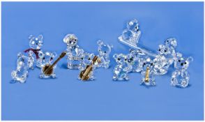 Swarovski Style Cut Crystal Miniature Teddy Bear Figures. 12 in total. Includes 2 Swarovski