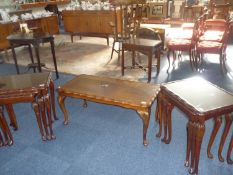 Two Nests of Mahogany Tables and a Matching Coffee Table.