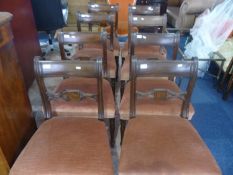 Set of Eight Late Georgian Mahogany Side Chairs, circa 1820, of bar back form with shaped middle