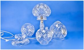 Cut Glass Table Lamp with globular shade, 15 inches high, together with a collection of various