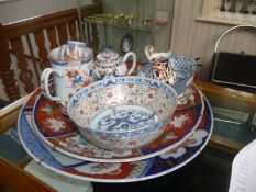 Collection Of Chinese Imari And Chinoiserie Designed Pottery, To Include Two Chargers Rice Bowl,