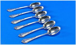 Victorian Silver Set Of Good Quality Tea Spoons. Hallmark London 1882. Makers mark G.A. 7 ozs, 1