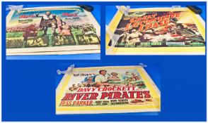 Three Cinema Posters Walt Disney `` The Great Locomotive Chase``, ``Rob Roy`` & ``Davy Crockett And
