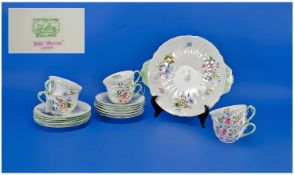 Shelley `Wild Flowers` Part Tea Set, comprising six cups, saucers and side plates, together with a