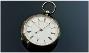 Victorian Large Silver Open Faced Fusee Driven Pocket Watch with seconds sweep. Hallmark Chester