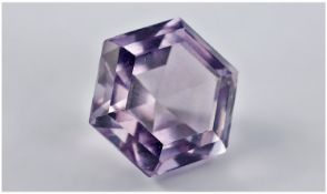 Faceted Single Stone Amethyst, Unmounted Hexagonal Shape. 12cts +.