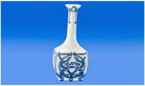 Rörstrand Pottery Bottle Shaped Blue Vase, Alf Wallander, the designer of this vase, became