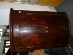 George III Mahogany Hanging Corner Cabinet, circa 1780, of bow-fronted form, the moulded cornice