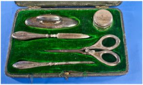 Edwardian Silver Manicure Set, the silver hallmarked for Birmingham 1910, makers mark for Thomas