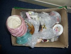 Box Of Miscellaneous Ceramics Including character jugs, vases, dishes etc.