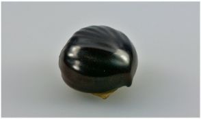 Unusual Japanese Netsuke Of Fine Quality In The Form Of A Seeded Nut/Kernal. Lacquered wood, one