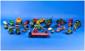 17 Misc Dinky Cars, Assorted Matchboxes. (Used)