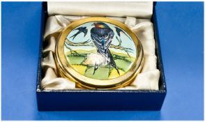 Moorcroft Enamel Paperweight `Swallows` Date 2003. With original box. Mint condition.