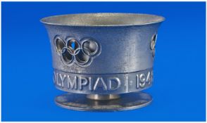 1948 OLYMPIC TORCH, designed by Ralph Lavers, in aluminium with pierced Olympic rings and the motto