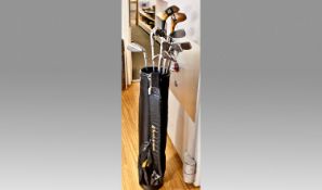 Collection Of Golf Clubs, Irons And Putter In A Mitsushiba Carrying Bag
