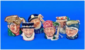 Royal Doulton Small Character Jugs, 6 In Total. 1, `Old Salt` D6554, 4 inches in height. 2, `