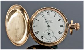 An Elgin 16 Size Hunter Pocket Watch. It is a Model 6, Grade 386, that dates to 1912. With 17