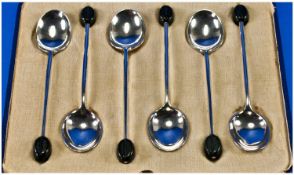 Mappin & Webb Good Set Of Six Silver Coffee Spoons. Hallmark Sheffield 1930. Original case.