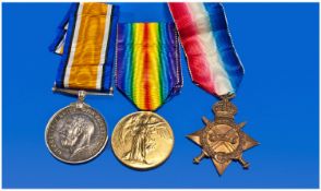 WW1 Trio And Death Plaque 1914-15 Star British War Medal & Victory Medal. All Awarded To 16944