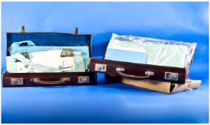 Two Leather Cases Comprising A Collection Of Masonic Regalia, Base Metal Jewel + 1 Other Boxed