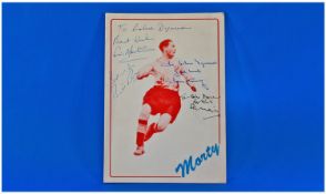 Blackpool Interest. Tribute to Stan Mortensen Dinner Savoy Hotel Blackpool 1989. Signed by
