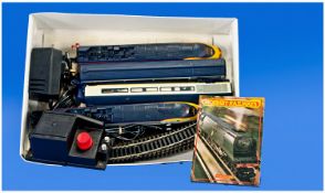 Hornby Euro Star Train And Track, 2 engines with 2 carriages and train controller.