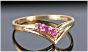 9ct Gold Ruby Set Dress Ring