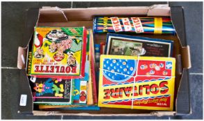 Mixed Lot Of Vintage Boxed Games, including Chad valley roulette and two boxed chemistry sets (