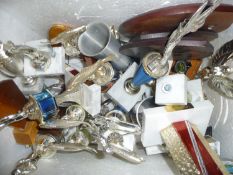 Box of Assorted Silver Plated Trophy`s, of figural form, all of fishing interest, some raised on