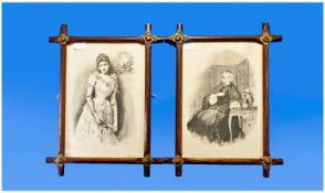 Pair of Framed Late Victorian Prints, one entitled `Sweet Seventeen`, by `F. Barnard`, together