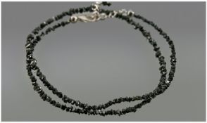 A Necklace Consisting of Approximately 20cts of Natural Black Diamond Beads from South Africa.