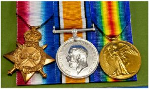 WW1 Trio And Death Plaque 1914-15 Star British War Medal & Victory Medal. All Awarded To 12699