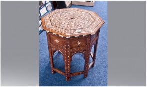 Fine Anglo Indian Rosewood Octagonal Occasional Table, probably late 19th century, the top finely