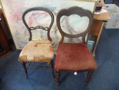 Mid Victorian Bedroom Chair, of balloon back form, probably retaining original upholstery, together