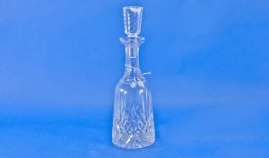 Waterford `Lismore` Decanter, with stopper, measuring 13 inches high.