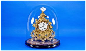 Japy Freres Nineteenth Century Figural Gilt Metal Mantle Clock c 1880 with 8 day striking bell