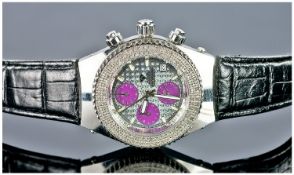 Gents ``Aqua Master`` Designer Wristwatch, The Bezel Set With Approx 1.00ct Of Round Cut Diamonds,