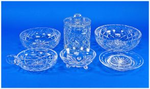 Collection of Cut Glass, comprising Webb Corbett bowl, small pin dish, fruit bowl with three