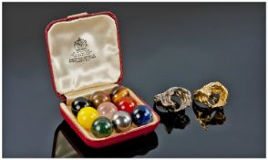 Mappin and Webb 1970`s Futuristic 18 carat gold Interchangeable Ring with 9 semi precious spheres.