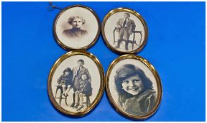 Four Metal Framed Photo Frames, late 19th Early 20thC 5 x 3¾ Inches.