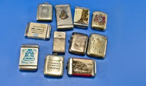 A Collection of Assorted and Various Vintage Plated Vesta Cases (10) in total. Plus a Walker and