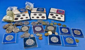 Collection Of Misc Low Value Coins, Mostly Modern Commemorative Crowns, To Include a 1935 Crown,