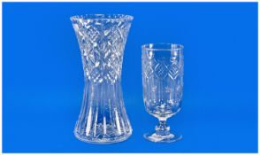 Collection of Glassware, comprising 20th century cut glass waisted vase, 9 inches high and