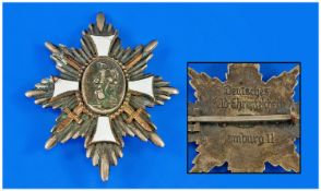 WW 1 Hamburg Cross Breast Badge. (Enamel chipped).