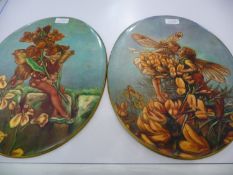 Two Porcelain Fairy Plaques.