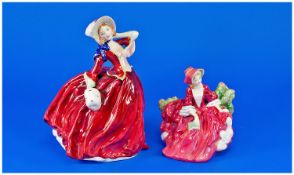 Royal Doulton figures 2 in total. 1. `Lydia` HN 1908 Issued 1939 Height 4.75 inches. 2. `Autumn